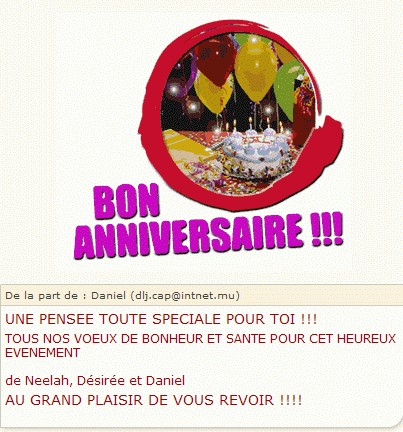 un grand merci � Daniel, Neelah et D�sir�e...